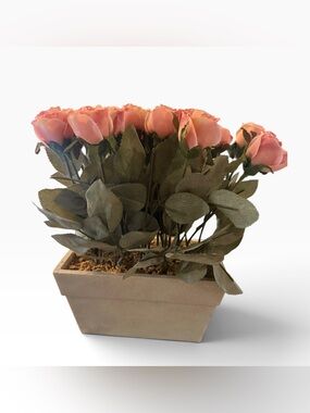 Top Design Blush Pink Faux Rose Floral Arrangement